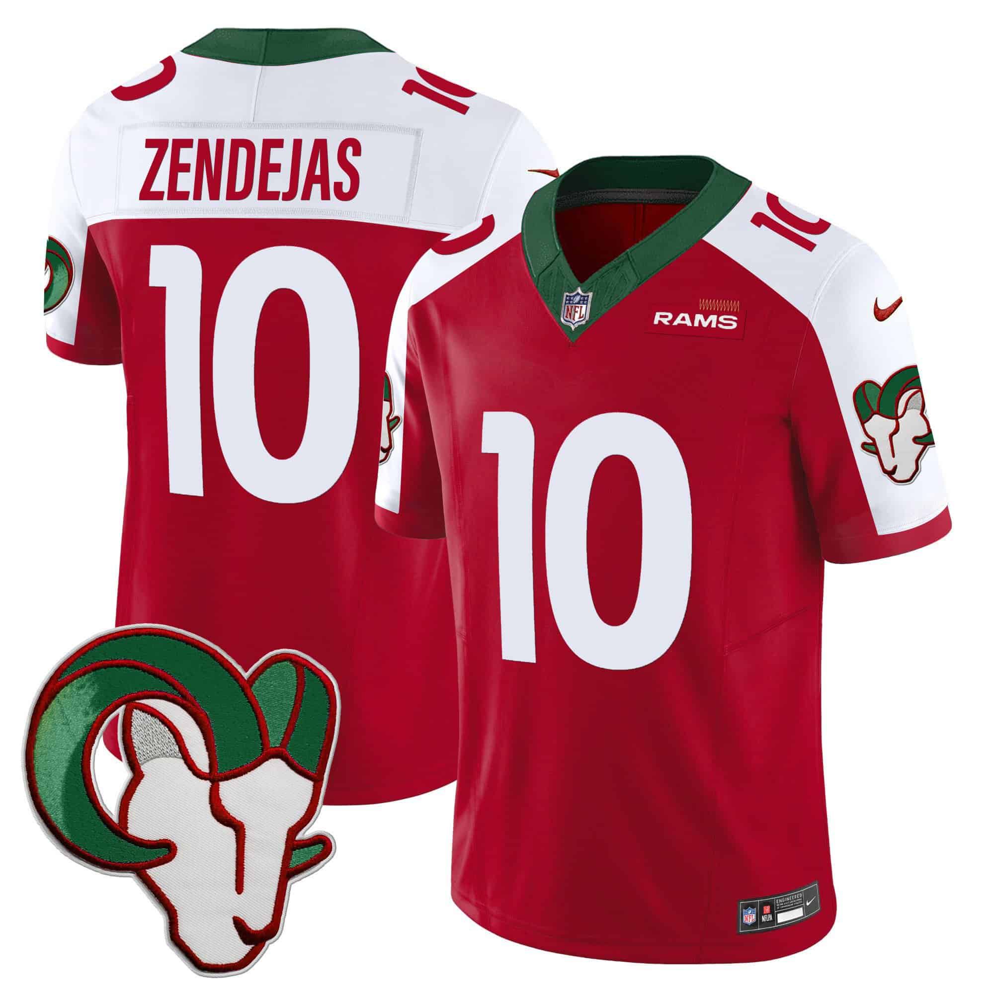 Men Los Angeles Rams #10 Zendejas Red 2024 Nike Mexico Vapor Limited NFL Jersey